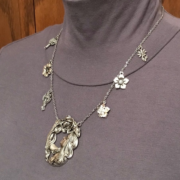 Ophelia's Flowers Handmade Silver Charm Necklace, Hamlet by William Shakespeare - Picture 7 of 16